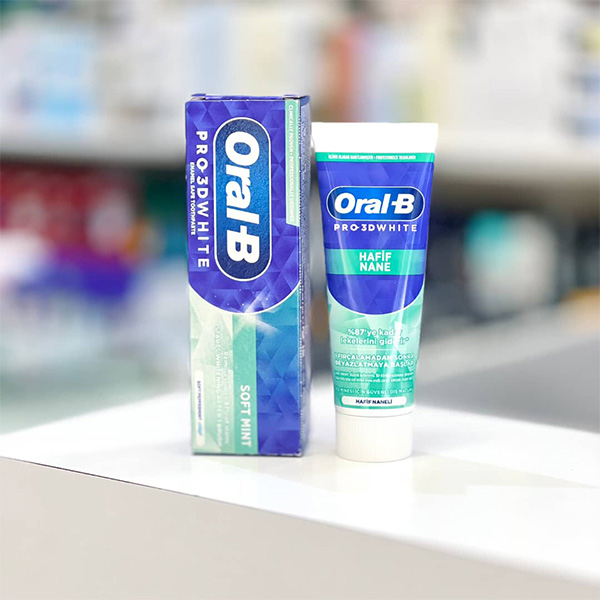 خمیر دندان سافت مینت اورال بی Oral B Pro 3D White Soft Mint 75Ml - Image 3