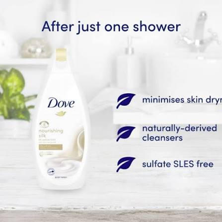 شامپو بدن روشن کننده عصاره ابریشم داو Dove Silk Glow Nourishing Body Wash 500Ml - Image 3
