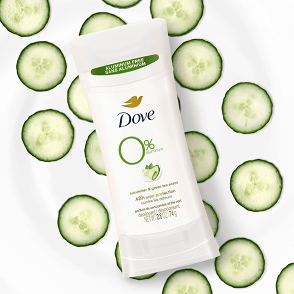 مام صابونی زنانه آلومینیوم 0% خیار داو Dove Aluminum Free Cucumber & Green Tea Deodorant Stick 74g