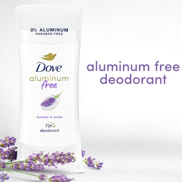مام صابونی زنانه آلومینیوم 0% لوندر داو Dove Aluminum Free Lavender & Vanila Scent Deodorant Stick 74g - Image 2