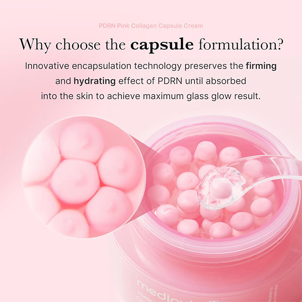 کرم کپسولی پی دی آر ان و کلاژن صورتی مدی کیوب
