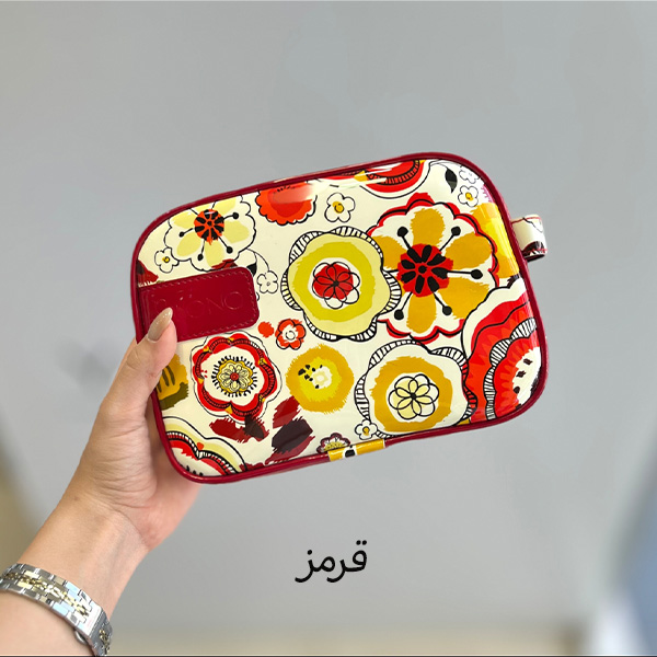 کیف آرایشی ورنی گلدار بزرگ بونو