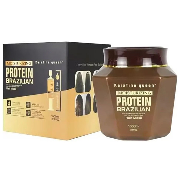 کراتین کویین ماسک مو پروتئین برزیل keratine queen protein brazilian keratin care 1000 ml - Image 2