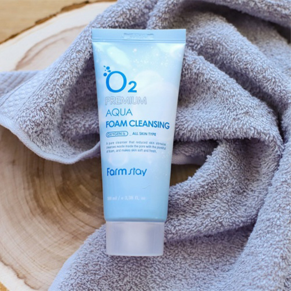 فوم شوینده پریمیوم آکوا فارم استی Farmstay O2 Premium Aqua Foam Cleansing 100Ml - Image 4