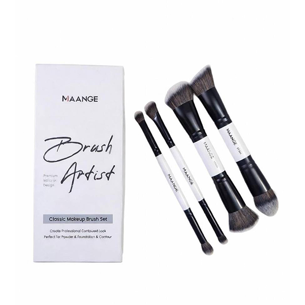 ست براش 4 عددی دو سر مانگی Mannge Classic Makeup Brush Mag52461BH - Image 2