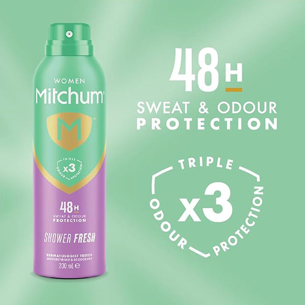 اسپری ضد تعریق زنانه شاور فرش میچام Mitchum Shower Fresh Deodorant 200 Ml - Image 2