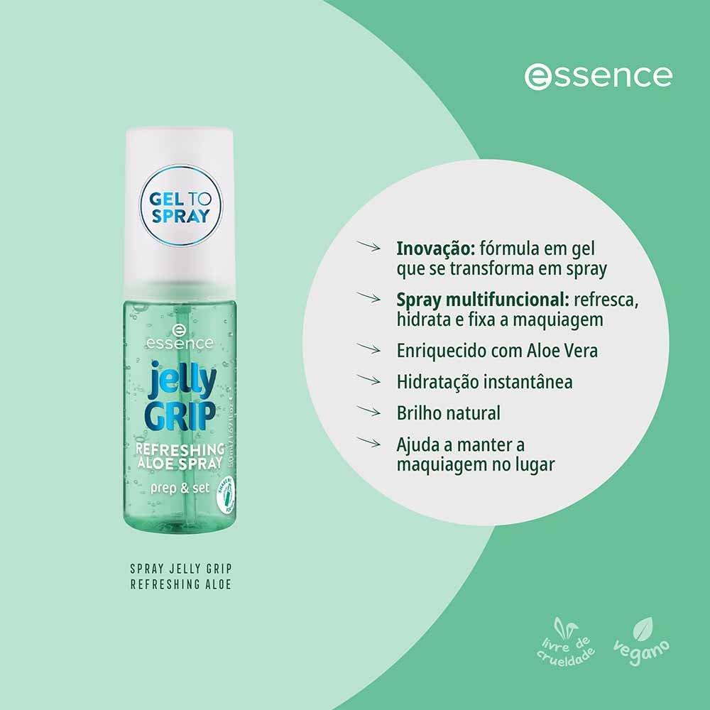 اسپری زیرساز و تثبیت کننده آرایش اسنس Essence Jelly Grip Refreshing Aloe Spray 50Ml - Image 4