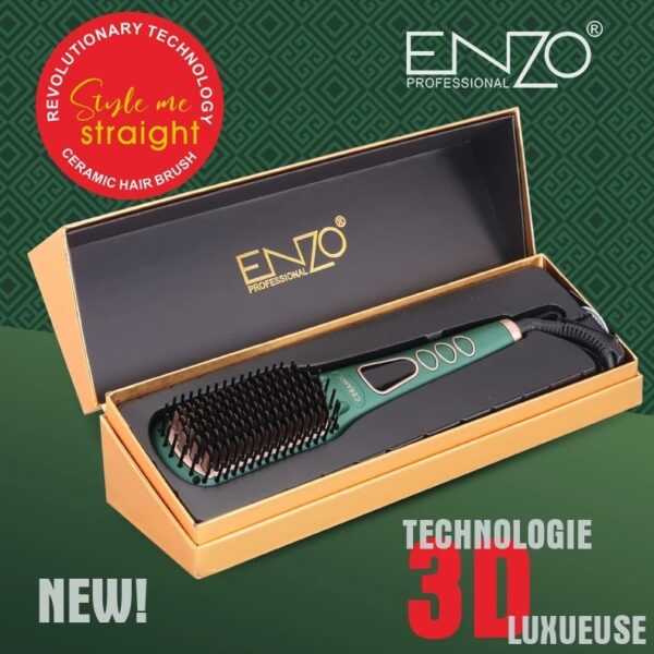 برس حرارتی دیجیتال درجه دار مدل 4105 انزو 4105 Enzo Hot Straightening Brush - Image 3