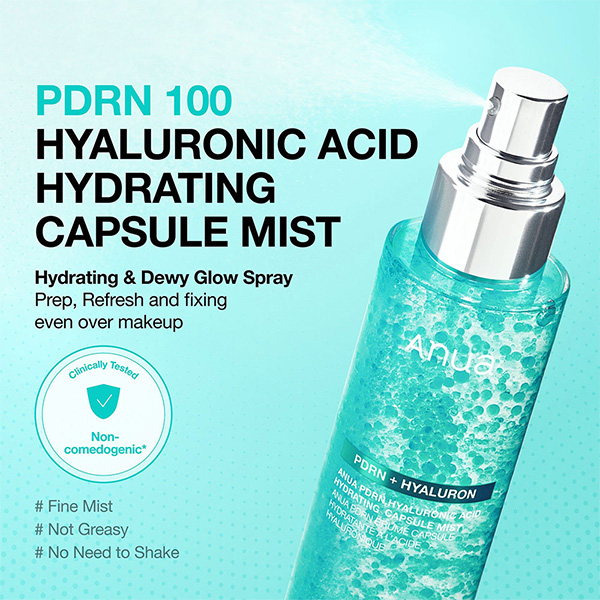 اسپری میست کپسولی آبرسان پی دی آر ان آنوا Anua Pdrn Hyaluronic Acid Hydrating Capsule Mist 100Ml - Image 7