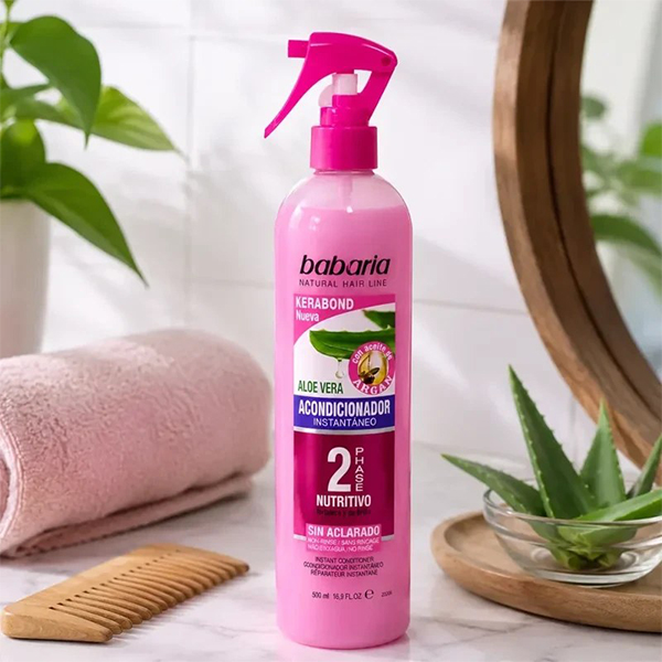 اسپری دو فاز نرم کننده مو آرگان و آلوئه ورا باباریا Babaria Aloe Vera 2 Phase Nutritivo 500Ml - Image 2