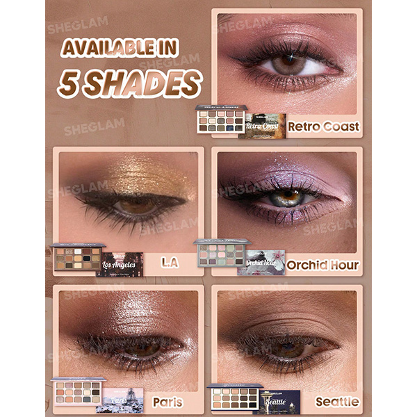 پالت سایه 15 رنگ رترو شیگلم Sheglam Retro Coast 15 Pan Palette - Image 6