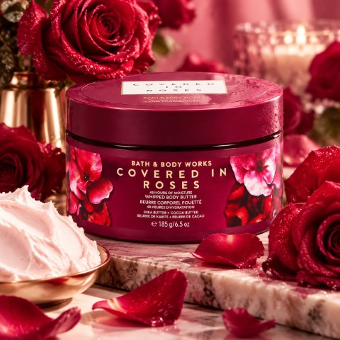 کره بدن کاور این رز بث اند بادی ورکس Bath & Body Woks Body Butter Covered In Roses 185g - Image 2