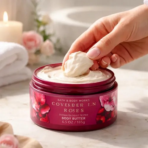 کره بدن کاور این رز بث اند بادی ورکس Bath & Body Woks Body Butter Covered In Roses 185g - Image 3
