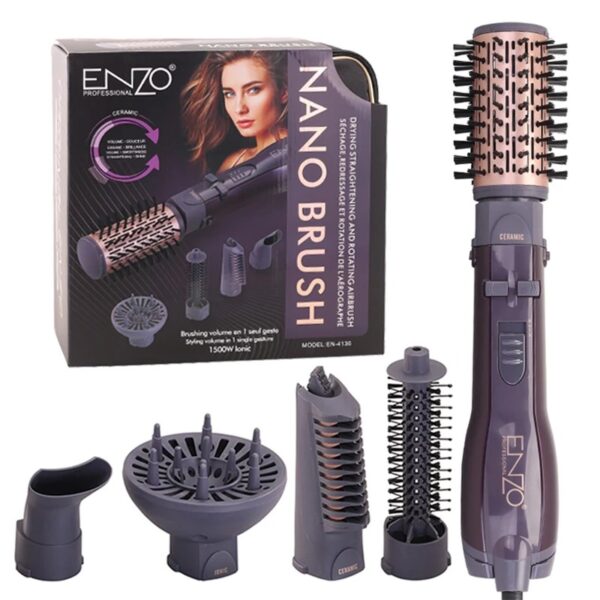 انزو سشوار چرخشی دیفیوزر دار مشکی 4136 enzo nano brush en 4136