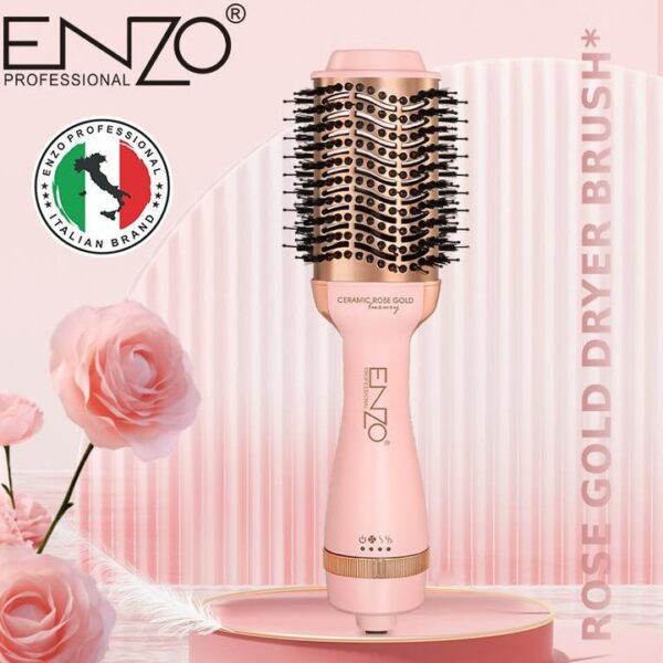 انزو سشوار برس ثابت صورتی Enzo Pro Rose Gold Dryer Brush EN-6209 - Image 3