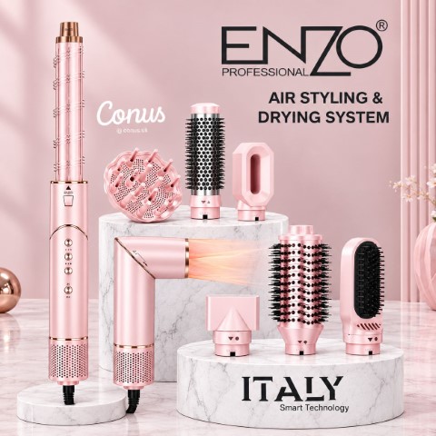 انزو سشوار 9 کاره 755 صورتی 90 درجه enzo rotate from dryer to styler 9 in 1 model en 755p - Image 2