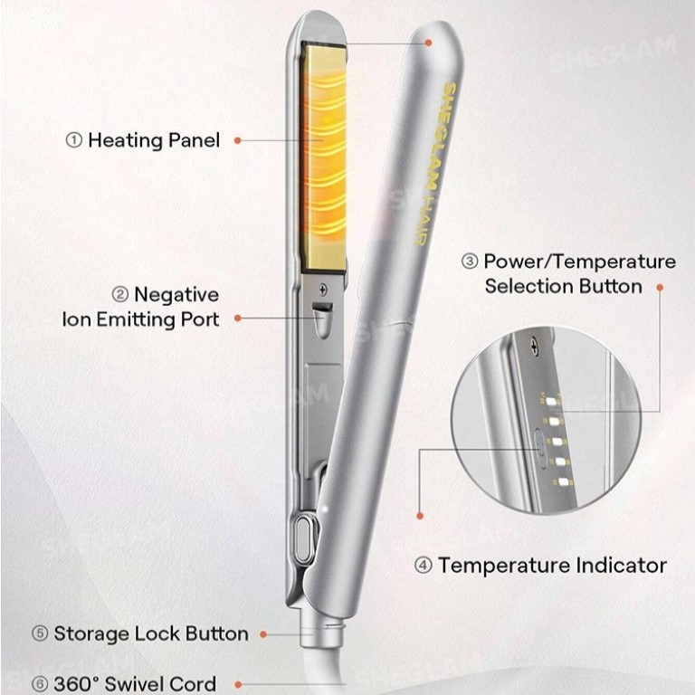 اتو مو سایز 25 شیگلمSheglam Sleek Chic Insta Heat Straight Styler 25mm - Image 2