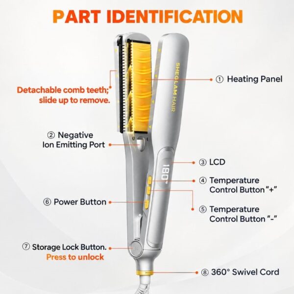 اتو مو سایز 38 شیگلم Sheglam Sleek Chic Insta Heat Straight Styler 38mm - Image 2