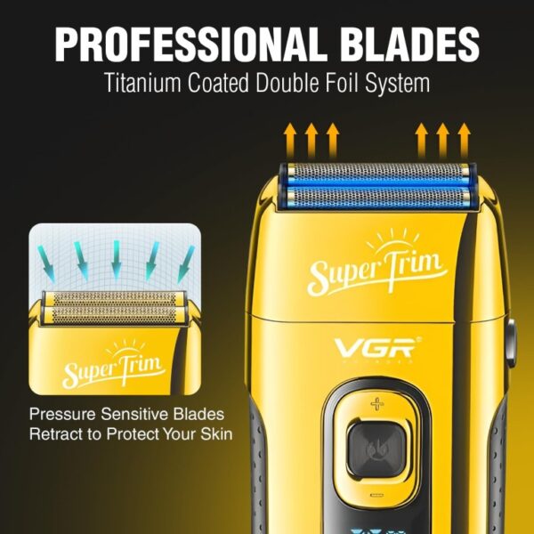 شیور و خط زن وی جی ار مدل V-332 طلایی سوپر تریم VGR Super Trim Shaver V-332 - Image 3