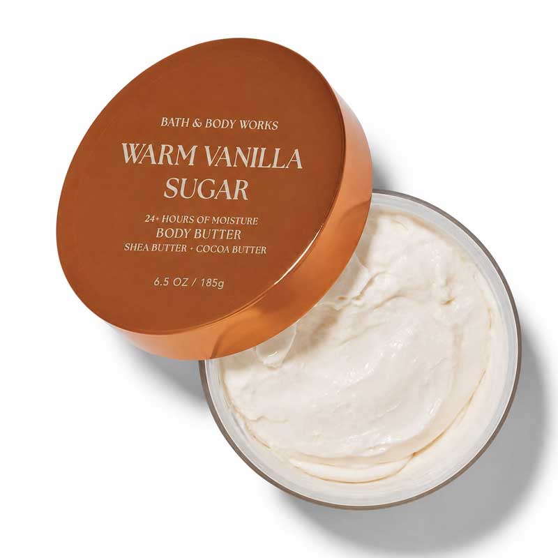 بث اند بادی کره بدن کاسه ای وارم وانیلا شوگر bath & body woks body butter warm vanilla sugar 185g