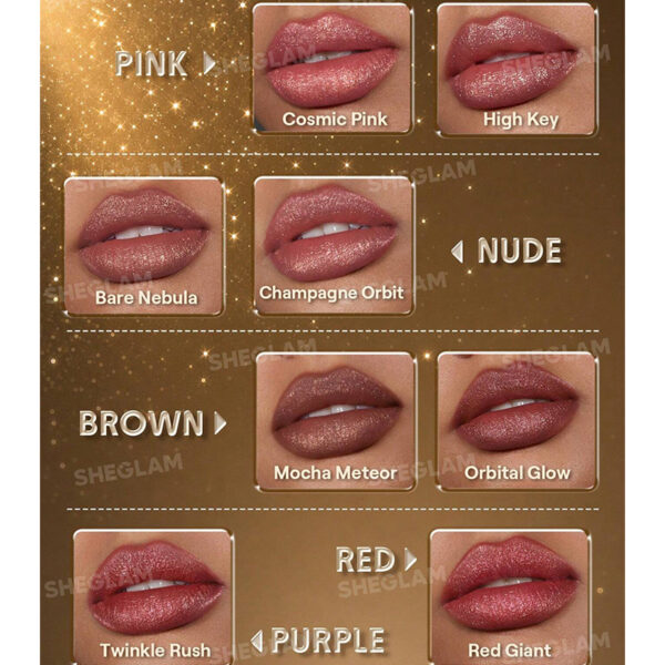 رژ لب مایع شاین استارداست شیگلم Sheglam Stardust Glitter Liquid Lipstick - Image 7