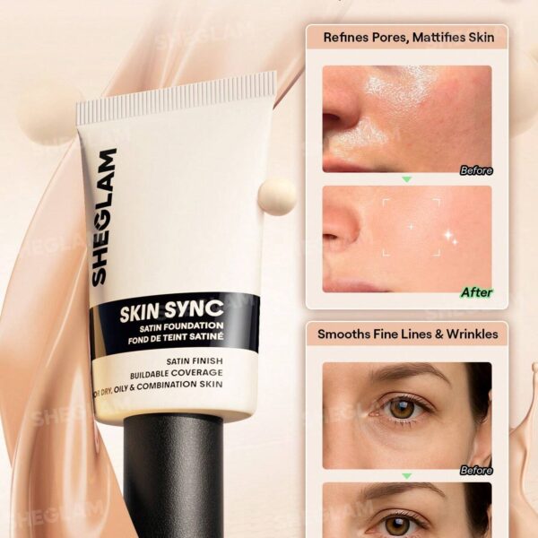 کرم پودر ساتین شیگلم Sheglam Skin Sync Satin Finish 30g - Image 11