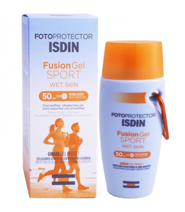 ضدآفتاب اسپرت ژلی ایزدین فیوژن Isdin Fusion Gel Sport Wet Skin Sunscreen SPF50 100ml