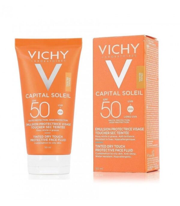 ضد آفتاب رنگی پوست چرب درای تاچ ویشی Vichy BB Dry Touch SPF50⁺ Fluid