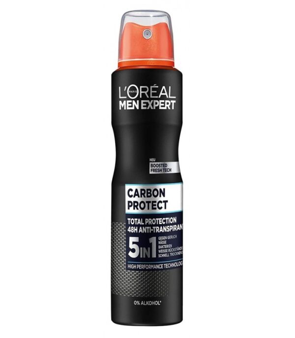 اسپری ضد تعریق مردانه لورآل Loreal Men Expert Carbon Portect 5 in 1 Anti-Perspirant Deodorant 250Ml