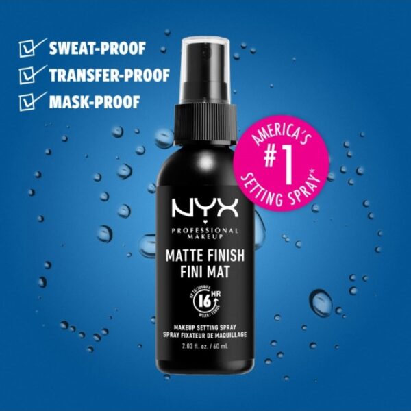 اسپری فیکس مات کننده نیکس Nyx Matte Finish Fini Mat Makeup Setting Spray 16h