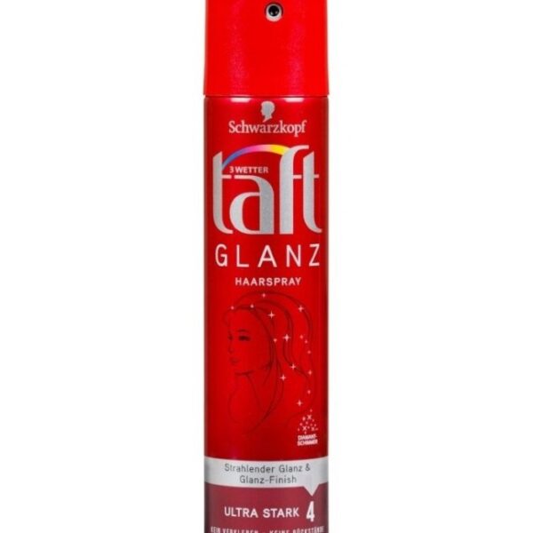 اسپری حالت دهنده و براق کننده مو تافت Taft Glanz Hair Spray Ultra Stark4  250Ml