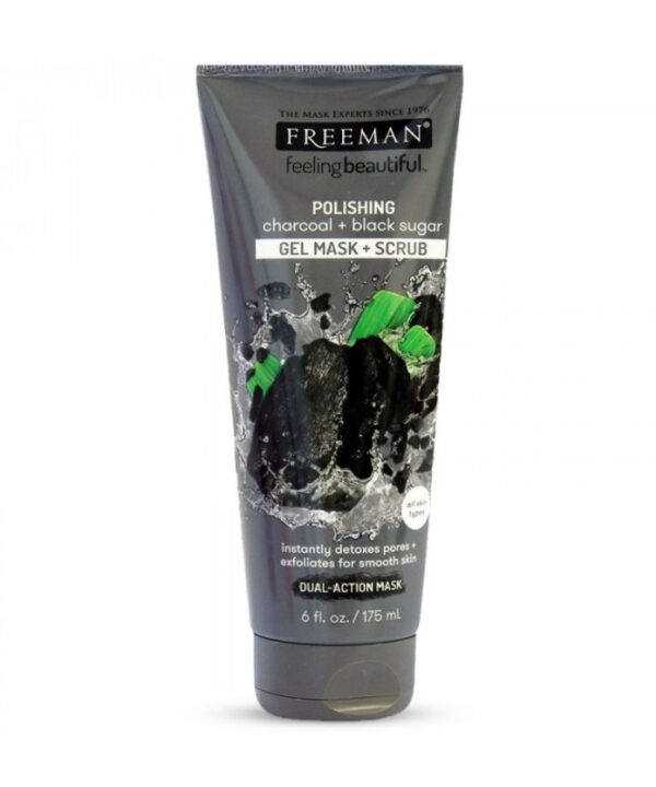 ماسک و اسکراب زغال و شکر سیاه فریمن مناسب انواع پوست Freeman Charcoal And Black Sugar Scrub