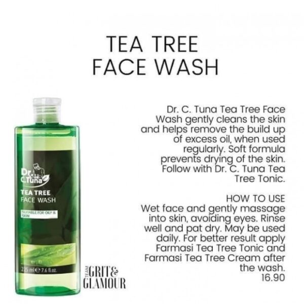 ژل شستشو درخت چای دکتر سی تونا فارماسی Farmasi Dr.C.Tuna Tea Tree Face Wash