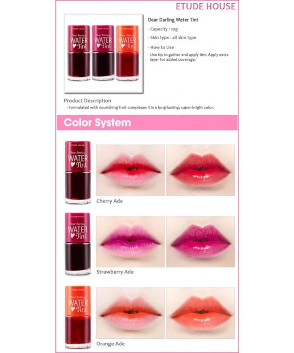 تینت لب و گونه اتود Etude House Dear Darling Water Tint