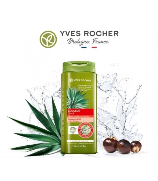 شامپو بدون سولفات مو رنگ شده ایوروشه Yves Rocher Color Protection and Radiance Shampoo