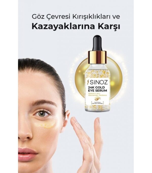 سرم چشم کلاژن ساز و هیالوررونیک اسید طلا سینوز Sinoz 24K Gold Eye Serum