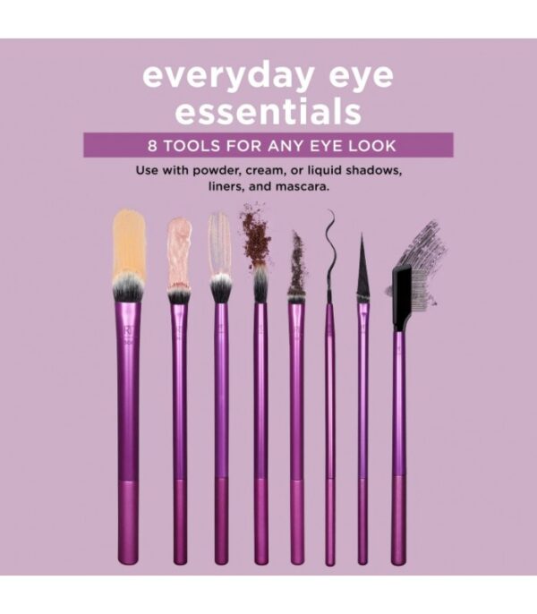 ست 8 عددی براش چشم ابرو ریل تکنیک Real Techniques Everyday Eye Essentials Makeup Brush Kit